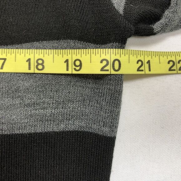 CC Collection Sweater Women Size XL Black Gray Striped V Neck Pullover Workwear - Picture 10 of 11